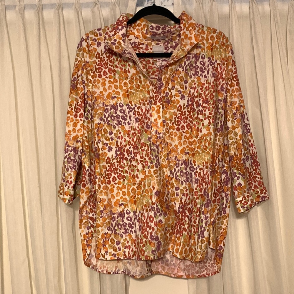 Chico’s animal print non-iron chic stretch blouse